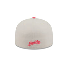 Load image into Gallery viewer, 59Fifty LMB x NEWERAMX Diablos del Mexico 3T &quot;Coral&quot; Stone/Chrome/Coral - Black UV
