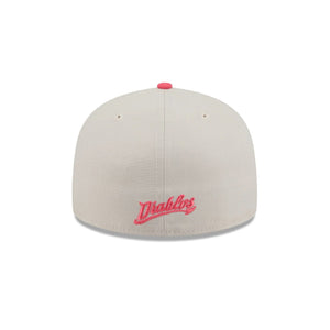 59Fifty LMB x NEWERAMX Diablos del Mexico 3T "Coral" Stone/Chrome/Coral - Black UV