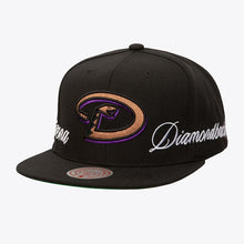 Load image into Gallery viewer, Just Don x MLB Arizona Diamondbacks Lux Script Snapback Hat - Black/Satin Green UV
