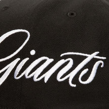 Load image into Gallery viewer, Just Don x MLB San Francisco Giants Lux Script Snapback Hat - Black/Satin Green UV
