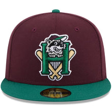 Load image into Gallery viewer, 59Fifty On Field MiLB Theme Night Hudson Valley Renegades Dark Red/Green - Grey UV
