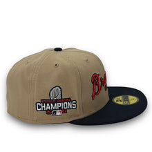 Load image into Gallery viewer, 59Fifty Atlanta Braves Hump Day 1.0 2021 World Series Champions 2-Tone Camel/Navy - Grey UV
