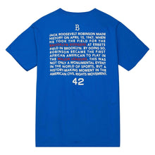 Load image into Gallery viewer, Mitchell &amp; Ness Brooklyn Dodgers Jackie Robinson T-Shirt - Blue
