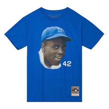 Load image into Gallery viewer, Mitchell &amp; Ness Brooklyn Dodgers Jackie Robinson T-Shirt - Blue
