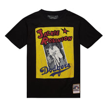 Load image into Gallery viewer, Mitchell &amp; Ness Brooklyn Dodgers Jackie Robinson Vintage Cover T-Shirt - Black
