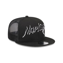 Load image into Gallery viewer, 9Fifty Miami Marlins Trucker Snapback by New Era Black - Black UV
