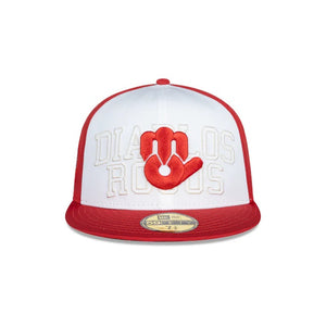 59Fifty Diablos Rojos del Mexico Liga Mexicana de Beisbol White Front Panel - Black UV