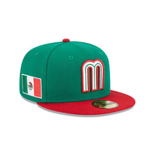 Load image into Gallery viewer, 59Fifty Mexico World Baseball Classic Onfield 2T Green/Red- Grey UV
