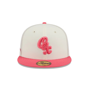 59Fifty LMB x NEWERAMX Guerreros de Oaxaca 3T "Coral" Stone/Chrome/Coral - Black UV