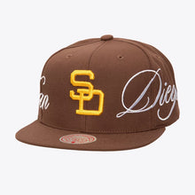 Load image into Gallery viewer, Just Don x MLB San Diego Padres Lux Script Snapback Hat - Brown/Satin Green UV
