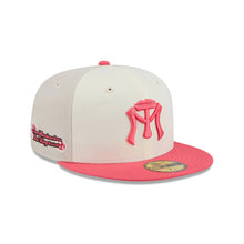 Load image into Gallery viewer, 59Fifty LMB x NEWERAMX Sultanes de Monterrey 3T &quot;Coral&quot; Stone/Chrome/Coral - Black UV
