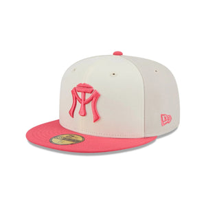 59Fifty LMB x NEWERAMX Sultanes de Monterrey 3T "Coral" Stone/Chrome/Coral - Black UV