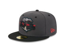 Load image into Gallery viewer, 59Fifty On Field MiLB Theme Night Lehigh Valley &quot;Traffic&quot; (Iron Pigs) Graphite/Black  - Grey UV
