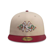 Load image into Gallery viewer, 59Fifty New Era New York Yankees MLB City Element Chile Tan/Dark Red Fitted Hat - Green UV
