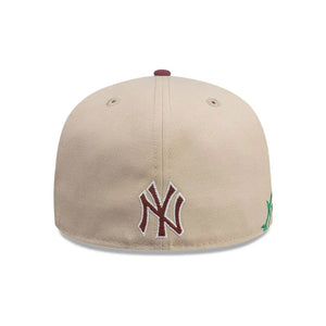59Fifty New Era New York Yankees MLB City Element Chile Tan/Dark Red Fitted Hat - Green UV