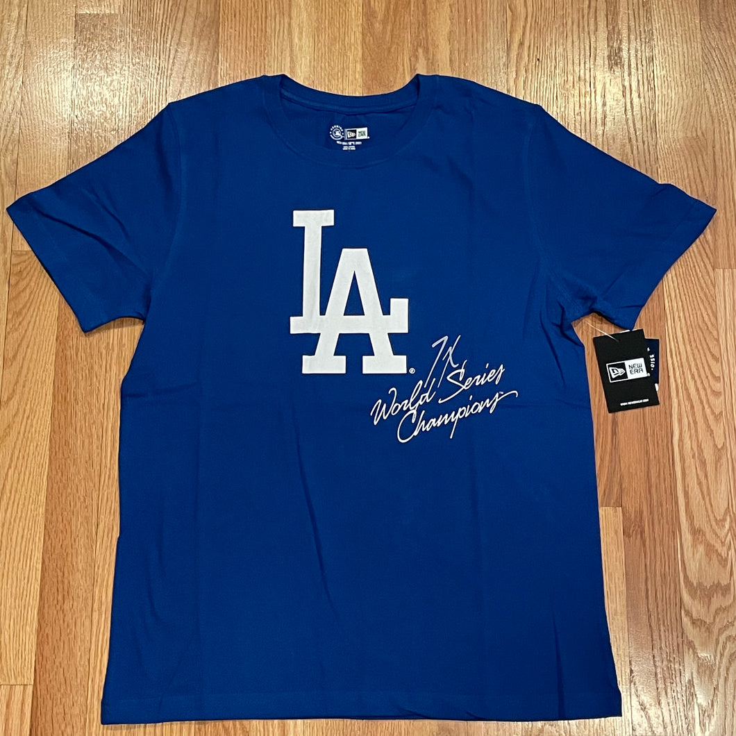 New Era QT '21 Los Angeles Dodgers 7x WS Champs T-Shirt - Blue