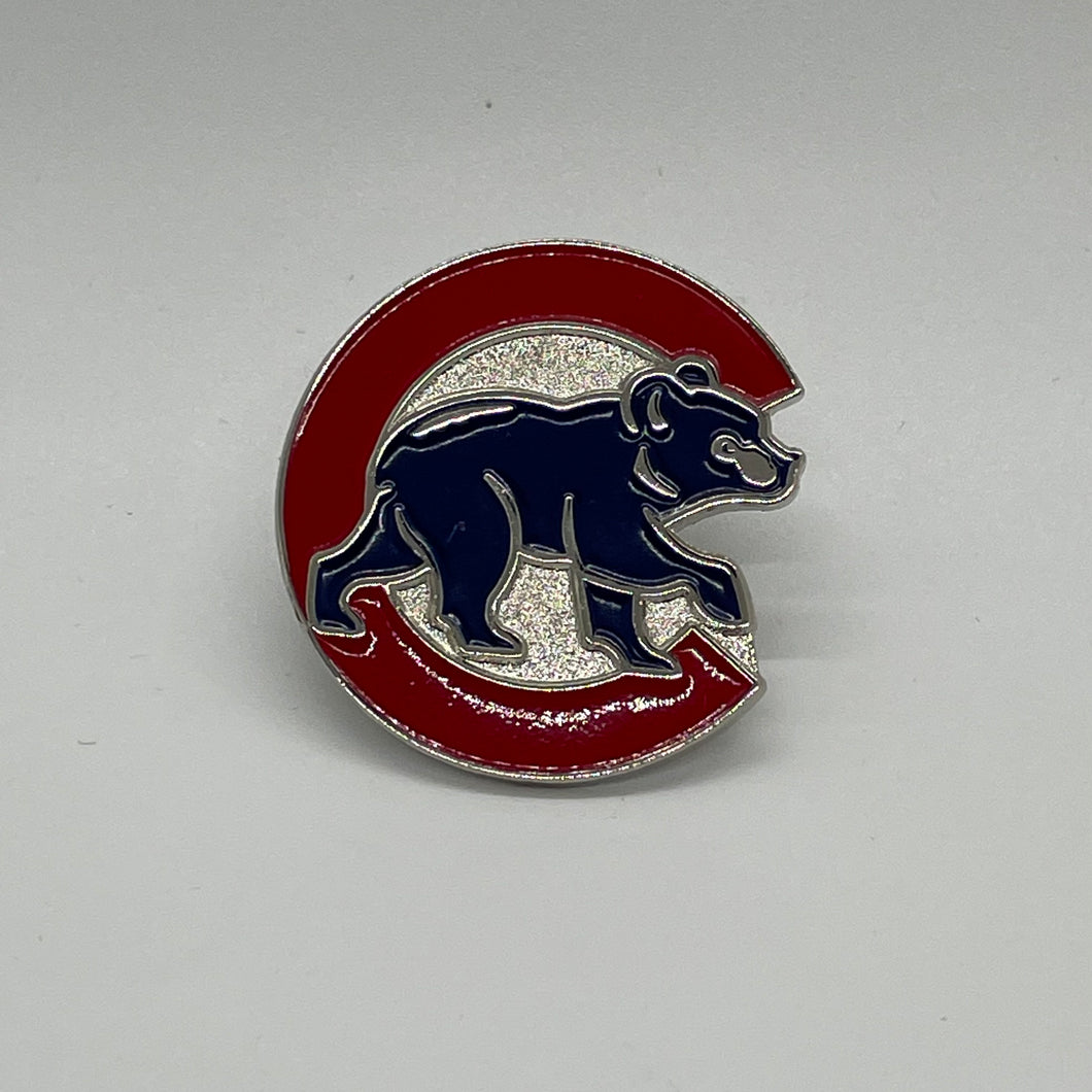 Chicago Cubs Walking Bear Logo Soft Enamel Pin - 1.25in