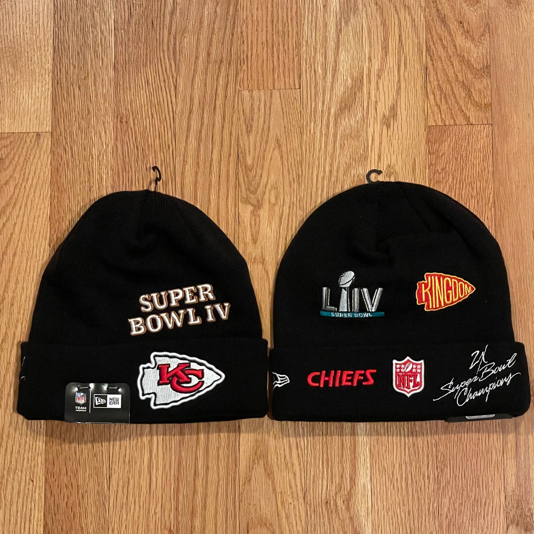 New Era Kansas City Chiefs 2x Super Bowl Champions Cuff Knit - Black