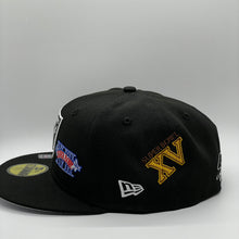 Load image into Gallery viewer, 59Fifty Las Vegas Raiders &quot;Count the Rings&quot; 3x Super Bowl Champions Black - Grey UV
