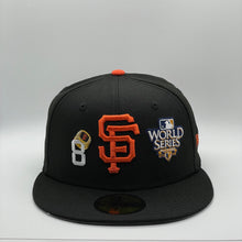 Load image into Gallery viewer, 59Fifty San Francisco Giants &quot;Count the Rings&quot; 8x World Champions Black - Grey UV
