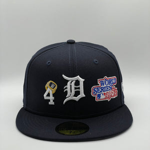 59Fifty Detroit Tigers "Count the Rings" 4x World Champions Navy - Grey UV