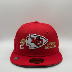 59Fifty Kansas City Chiefs "Count the Rings" 2x Super Bowl Champions Red - Grey UV