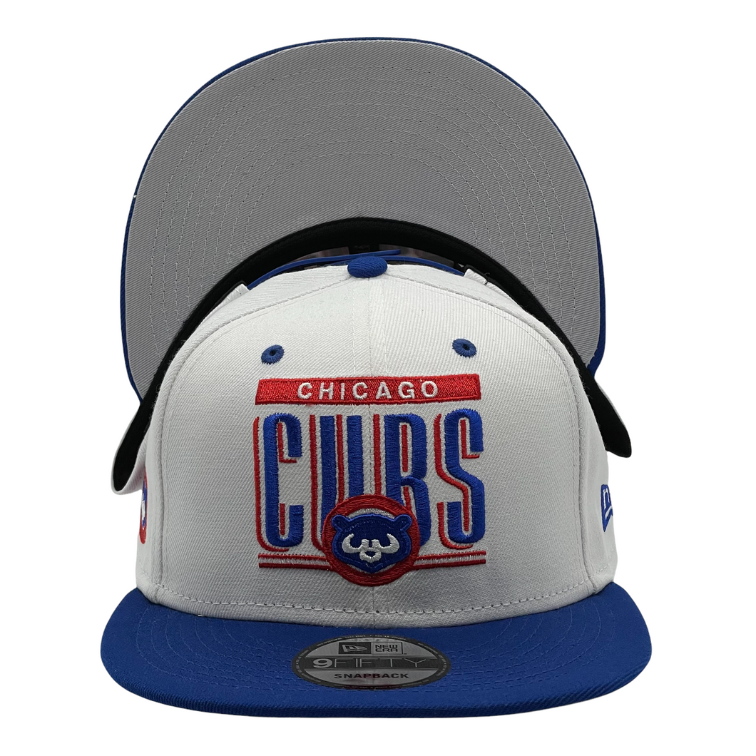 9Fifty Chicago Cubs Retro Title 2-Tone Snapback  White/Royal - Grey UV