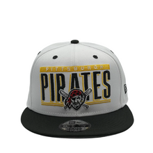 Load image into Gallery viewer, 9Fifty Pittsburgh Pirates Retro Title 2-Tone Snapback  White/Black - Grey UV
