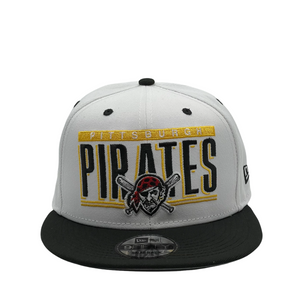9Fifty Pittsburgh Pirates Retro Title 2-Tone Snapback  White/Black - Grey UV