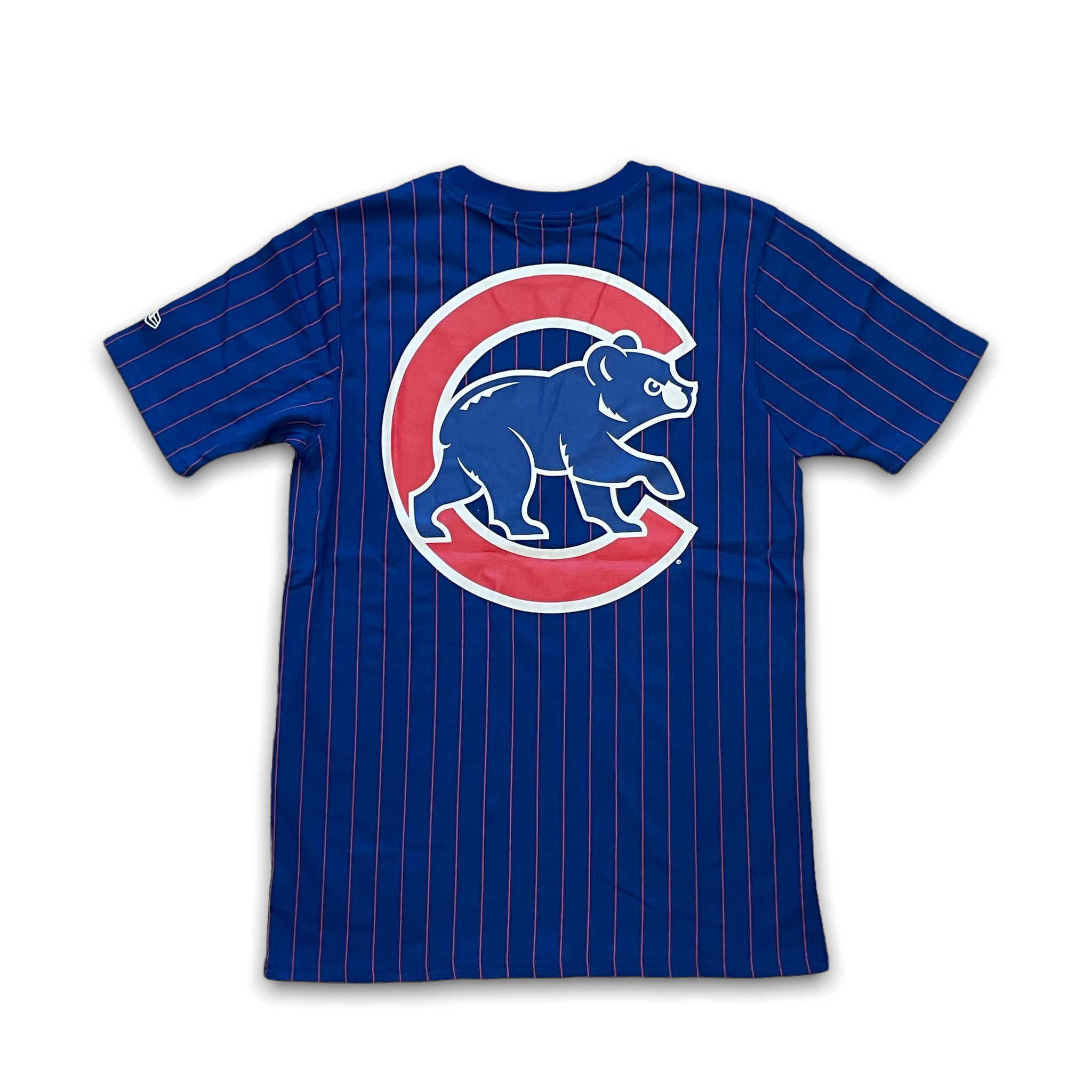 Chicago Cubs New Era Pinstripe T Shirt Blue