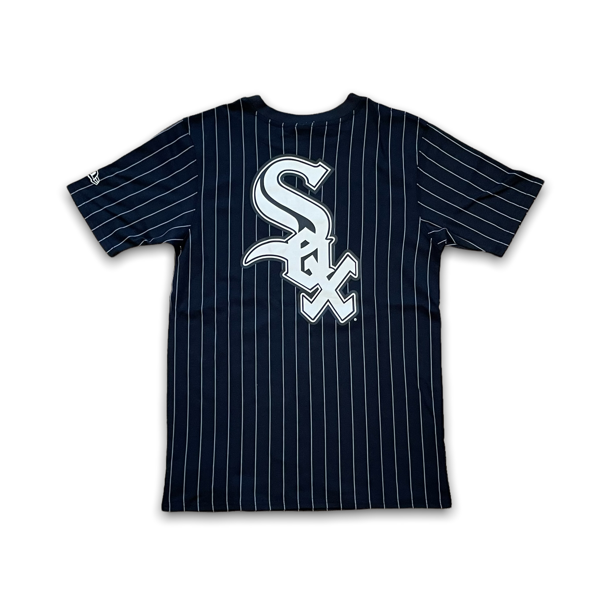 Chicago White Sox New Era Pinstripe T Shirt Black Burdeens Chicago