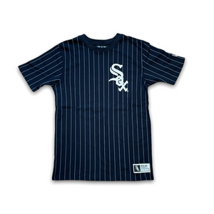 Chicago White Sox New Era Pinstripe T-Shirt - Black