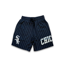 Load image into Gallery viewer, Chicago White Sox New Era Pinstripe Shorts - Black
