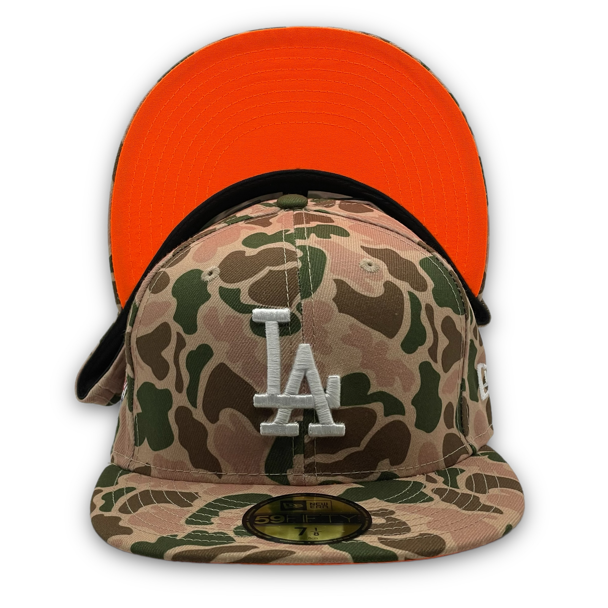 Los Angeles Dodgers Duck Camo 59FIFTY Fitted Hat Org UV / 7 3/4