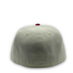 59Fifty MiLB Portland Beavers 1956 Jersey Front 2-Tone Chrome/Red - Green UV