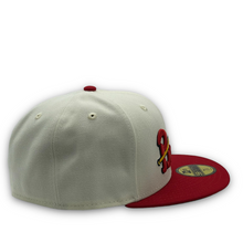 Load image into Gallery viewer, 59Fifty MiLB Portland Beavers 1956 Jersey Front 2-Tone Chrome/Red - Green UV
