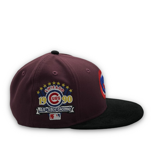 59Fifty Chicago Cubs 1990 All-Star Game 2-Tone Maroon/Black Corduroy - Green UV