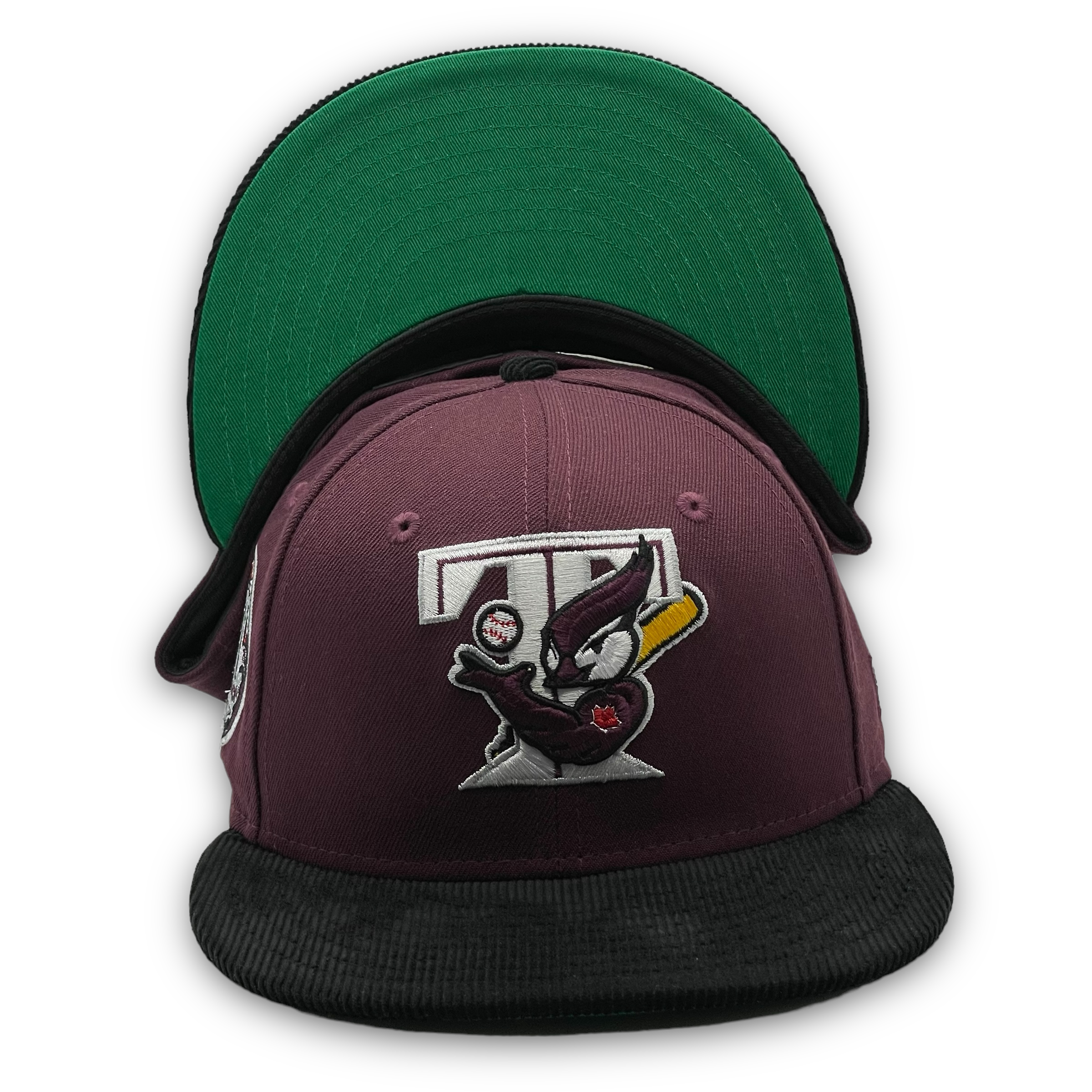 59Fifty Toronto Blue Jays 30th Season 2-Tone Maroon/Black Corduroy - Green  UV