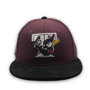 59Fifty Toronto Blue Jays 30th Season 2-Tone Maroon/Black Corduroy - Green UV