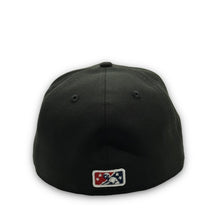 Load image into Gallery viewer, 59Fifty MiLB Utica Blue Sox New York-Penn League Black Crown Collection - Green UV
