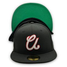 Load image into Gallery viewer, 59Fifty MiLB Utica Blue Sox New York-Penn League Black Crown Collection - Green UV
