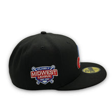 Load image into Gallery viewer, 59Fifty MiLB Rockford Expos Midwest League Black Crown Collection - Green UV
