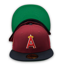 Load image into Gallery viewer, 59Fifty California Angels 25th Anniversary 2-Tone Cardinal/Navy - Green UV &quot;BDIB&quot;
