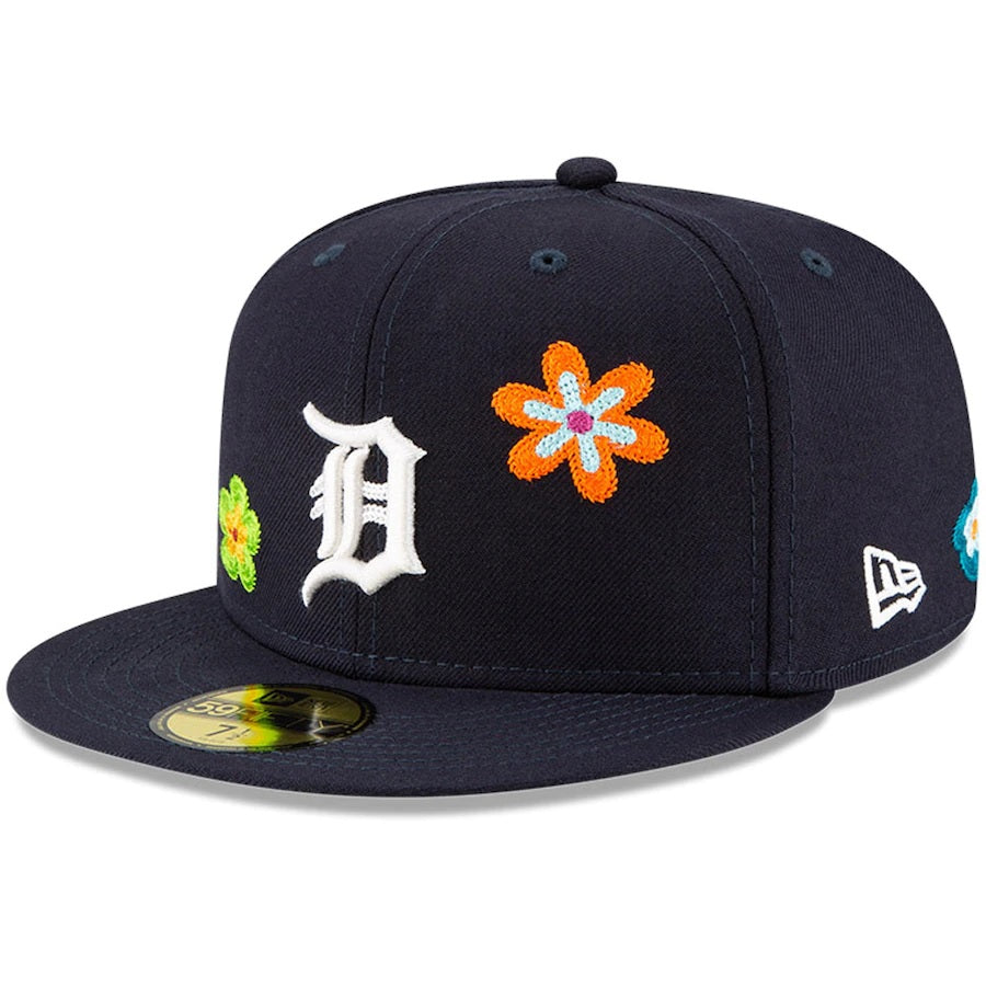 59Fifty Detroit Tigers Chain Stitch Floral Navy - Pink UV