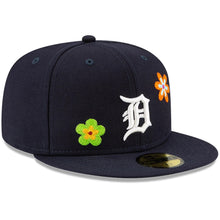 Load image into Gallery viewer, 59Fifty Detroit Tigers Chain Stitch Floral Navy - Pink UV
