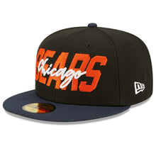 Load image into Gallery viewer, 59Fifty Chicago Bears 2022 NFL Draft On Stage Black/Navy - Grey UV
