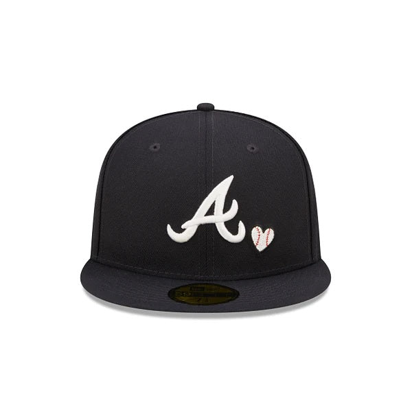 Atlanta Braves Team Heart Blue 59FIFTY Fitted Cap