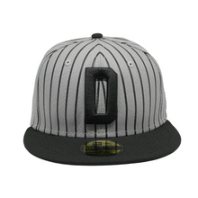 Load image into Gallery viewer, 59Fifty On-Field MiLB Frisco Roughriders &quot;Dallas Black Giants&quot; Theme Night Pinstripe 2-Tone - Black UV
