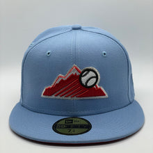 Load image into Gallery viewer, 59Fifty Colorado Rockies 25th Anniversary Sky Blue - Red UV
