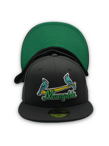 59Fifty MiLB Memphis Redbirds Black Green UV Burdeens Chicago